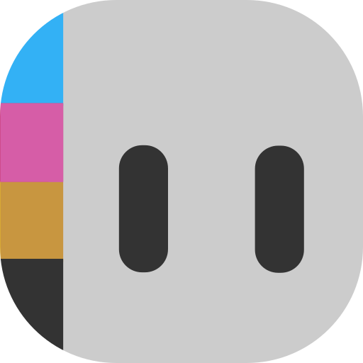 white blob with two black column eyes